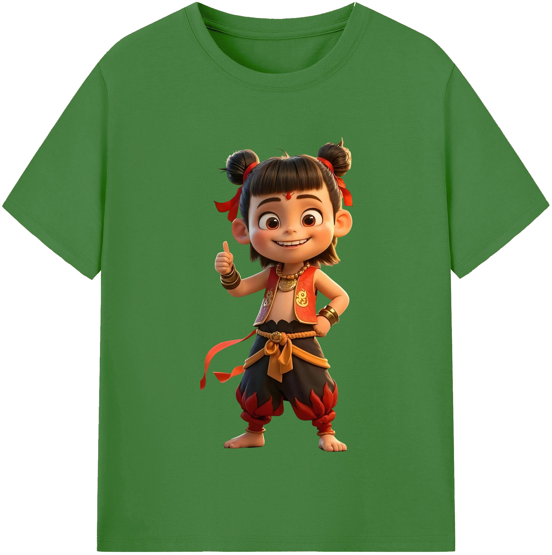 （画像用） Ne Zha 2 ナタ 魔童の大暴れ レディースカジュアルプリントTシャツ（綿100％）